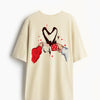 Cotton Round Neck Oversized Love Latte Tshirt