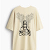 Cotton Round Neck Oversized Divine Flame Tshirt