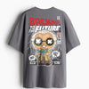 Cotton Round Neck Back To The Future Oversize Tshirt