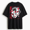 Cotton Round Neck Oversize Red Eye Cat Tshirt