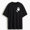 Cotton Round Neck Cute Three little Panda Oversized Tshirt