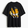Cotton Round Neck Yellow Tiger Oversized Tshirt