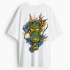 Cotton Round Neck Dragon Oversized Tshirt