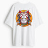 Cotton Round Neck Oversized Blossom Fox Tshirt