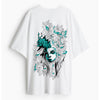 Cotton Round Neck Oversized Red Blood Queen Tshirt