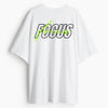 Cotton Round Neck Focus Oversized Tshirt