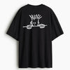 Cotton Round Neck Standing Hair Cartoon Oversized Tshirt