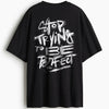 Cotton Round Neck Oversize Stop Trying To Be Perfect Tshirt