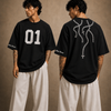 Cotton Round Neck Chain 01 Oversized Tshirt