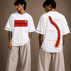 Cotton Round Neck CityScape Oversized Tshirt