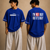Cotton Round Neck Oversized It`s Okay But Not Okay Tshirt