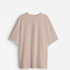 Cotton Round Neck Plain Light Beige Oversized Tshirt