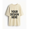 Custom Cotton Round Neck Plain Oversized Cream Tshirt