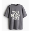 Custom Cotton Round Neck Oversized Grey Tshirt