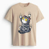 Cotton Round Neck Printed Paw Panic Tshirt