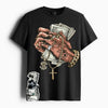 Cotton Round Neck Cash Gold Printed Tshirt
