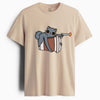 Cotton Round Neck Printed Coffee Cat Tshirt