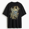 Cotton Round Neck Blue Wing Monster Oversized Tshirt