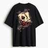 Cotton Round Neck Oversized Playing Cards Tshirt