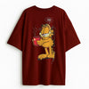 Cotton Round Neck Yellow Cat Oversized Tshirt