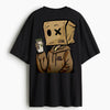 Cotton Round Neck Oversize Masked Mood Tshirt
