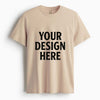 Custom Cotton Round Neck Plain Regular Soft Beige Tshirt