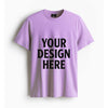 Custom Cotton Round Neck Plain Regular Lavender Tshirt