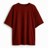 Cotton Round Neck Plain Brown Oversized Tshirt