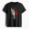 Cotton Round Neck Printed Divine Split Tshirt