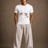 Cotton Round Neck Printed Lazy Cat Tshirt