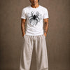 Cotton Round Neck Printed Spider Web Tshirt