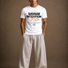 Cotton Round Neck Printed Savage Intention Tshirt