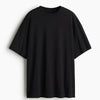 Cotton Round Neck Plain Oversized Black Tshirt