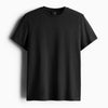 Cotton Round Neck Plain Regular Black Tshirt