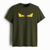 Cotton Round Neck Yellow Eye Printed Tshirt