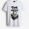 Cotton Round Neck Time is Money Printed Tshirt