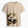 Cotton Round Neck Printed Lazy Panda Tshirt