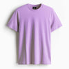 Cotton Round Neck Plain Lavender Regular Tshirt