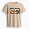 Cotton Round Neck Printed Twin Trouble Tshirt