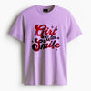 Cotton Round Neck Printed Girl With a Smile Tshirt