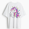 Cotton Round Neck Oversize Unicorn Tshirt